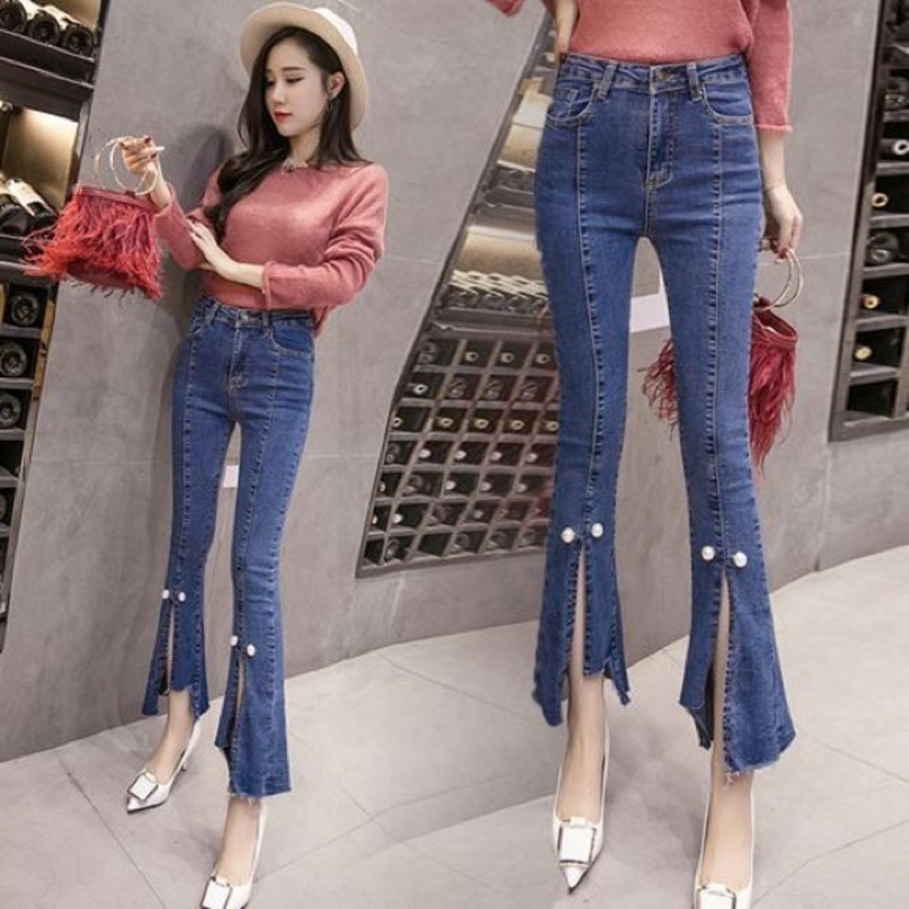 VERO Moda Split Front Boot-Cut Jeans